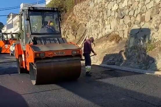 El Cabildo finaliza las obras de arreglo del muro de la carretera de San Roque/TA.